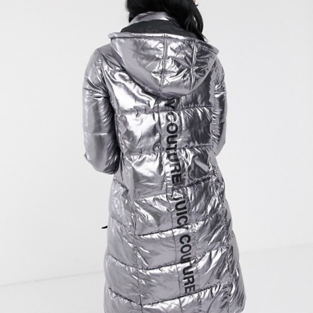 NWT Juicy Couture Longline Padded Logo Jacket - Picture 2 of 3